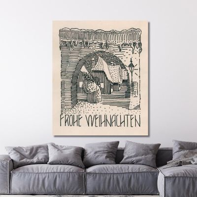 Buon Natale Karl Wiener kwn198 quadro stampa su tela