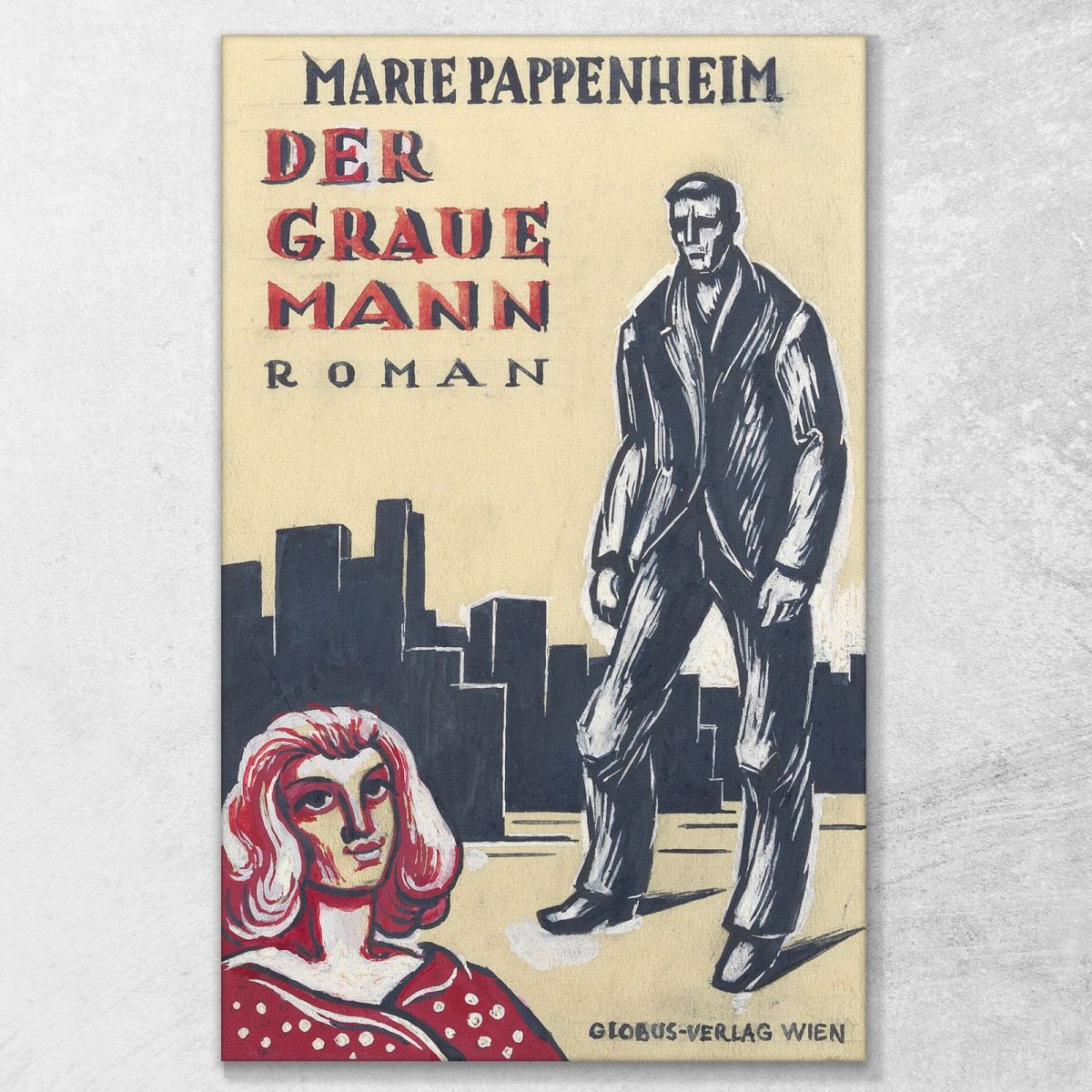 Marie Pappenheim L'Uomo Grigio Romanzo Globus Verlag Vienna Variante 1 Karl Wiener kwn329 quadro stampa su tela