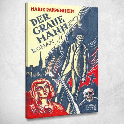 Marie Pappenheim L'Uomo Grigio Romanzo Globus Verlag Vienna Variante 4 Karl Wiener kwn330 quadro stampa su tela