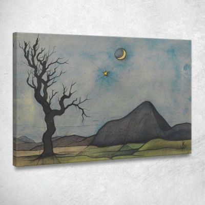 Luna E Venere Karl Wiener kwn341 quadro stampa su tela