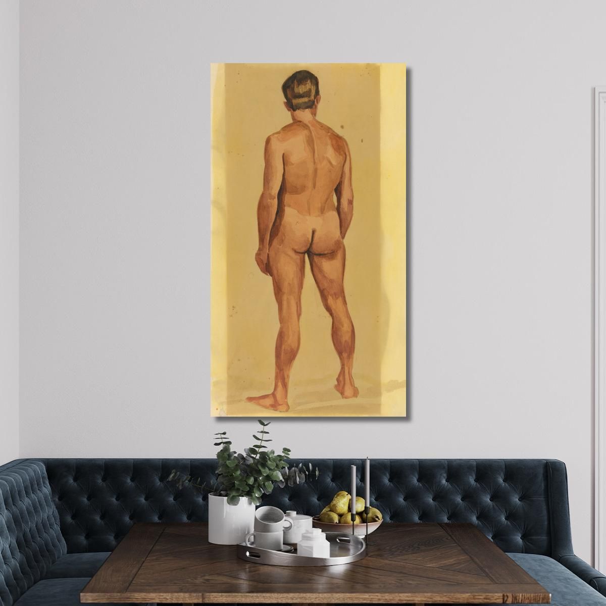 Nudo Maschile Vii Karl Wiener kwn354 quadro stampa su tela