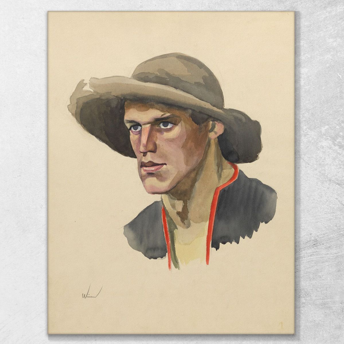 Ritratto Maschile 3 Karl Wiener kwn357 quadro stampa su tela