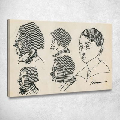 Senza Titolo 5 Ritratti Karl Wiener kwn444 quadro stampa su tela