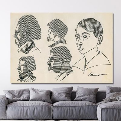 Senza Titolo 5 Ritratti Karl Wiener kwn444 quadro stampa su tela Senza Titolo 5 Ritratti Karl Wiener kwn444 quadro stampa su tela