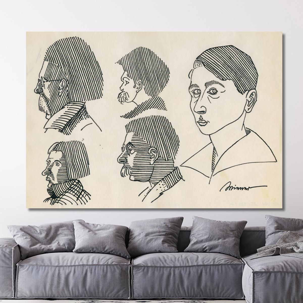 Senza Titolo 5 Ritratti Karl Wiener kwn444 quadro stampa su tela
