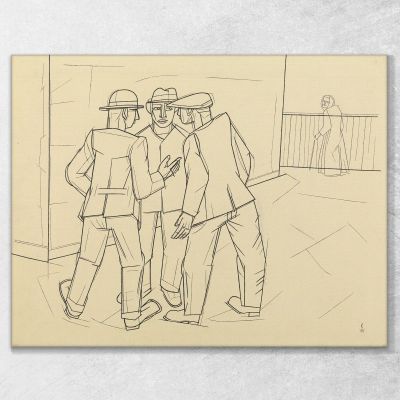Without Title Three Men Karl Wiener, kwn496 canvas print