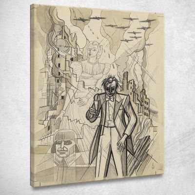 Grottesco Di Guerra Senza Titolo Karl Wiener kwn552 quadro stampa su tela