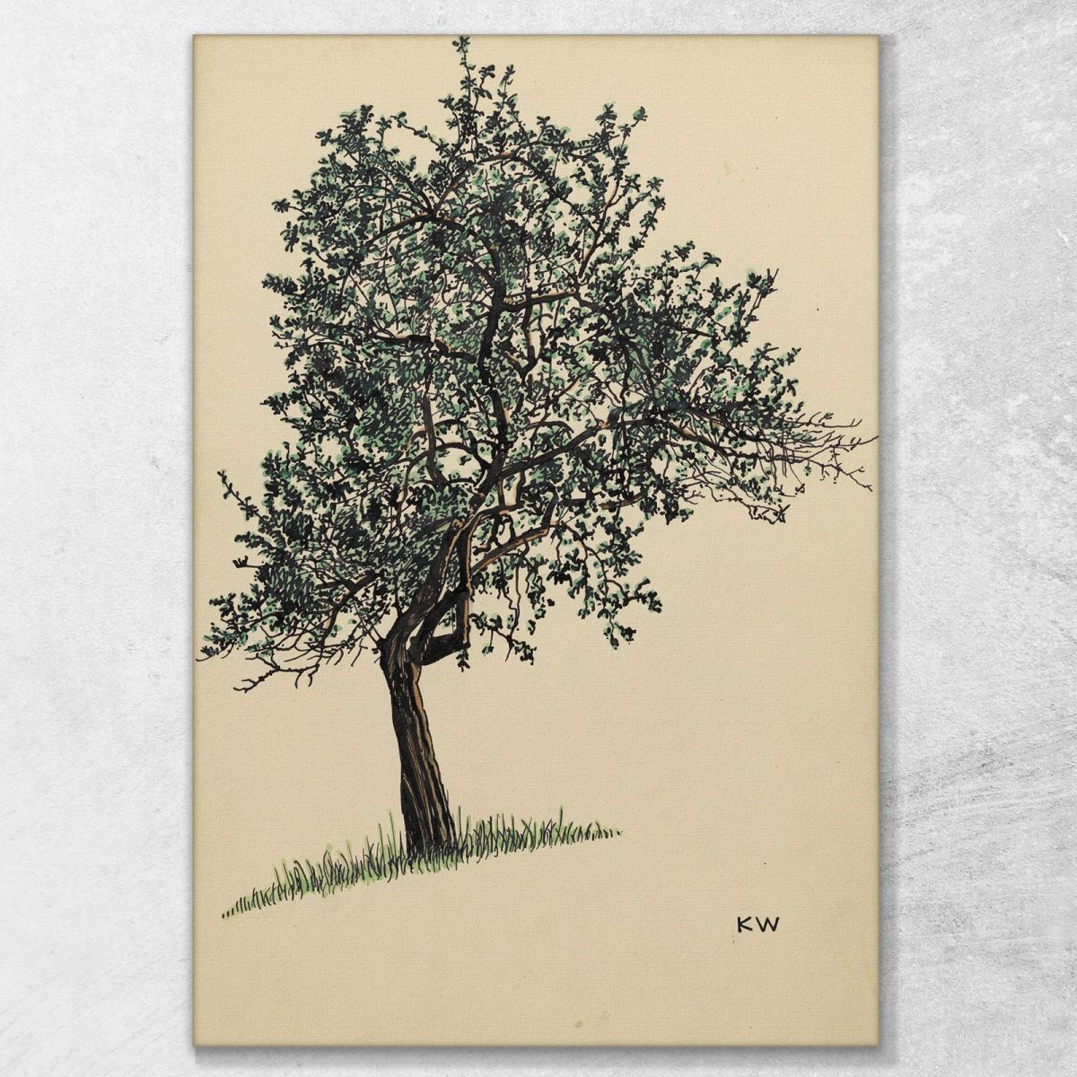 Albero A Foglie Decidue Senza Titolo Karl Wiener kwn556 quadro stampa su tela