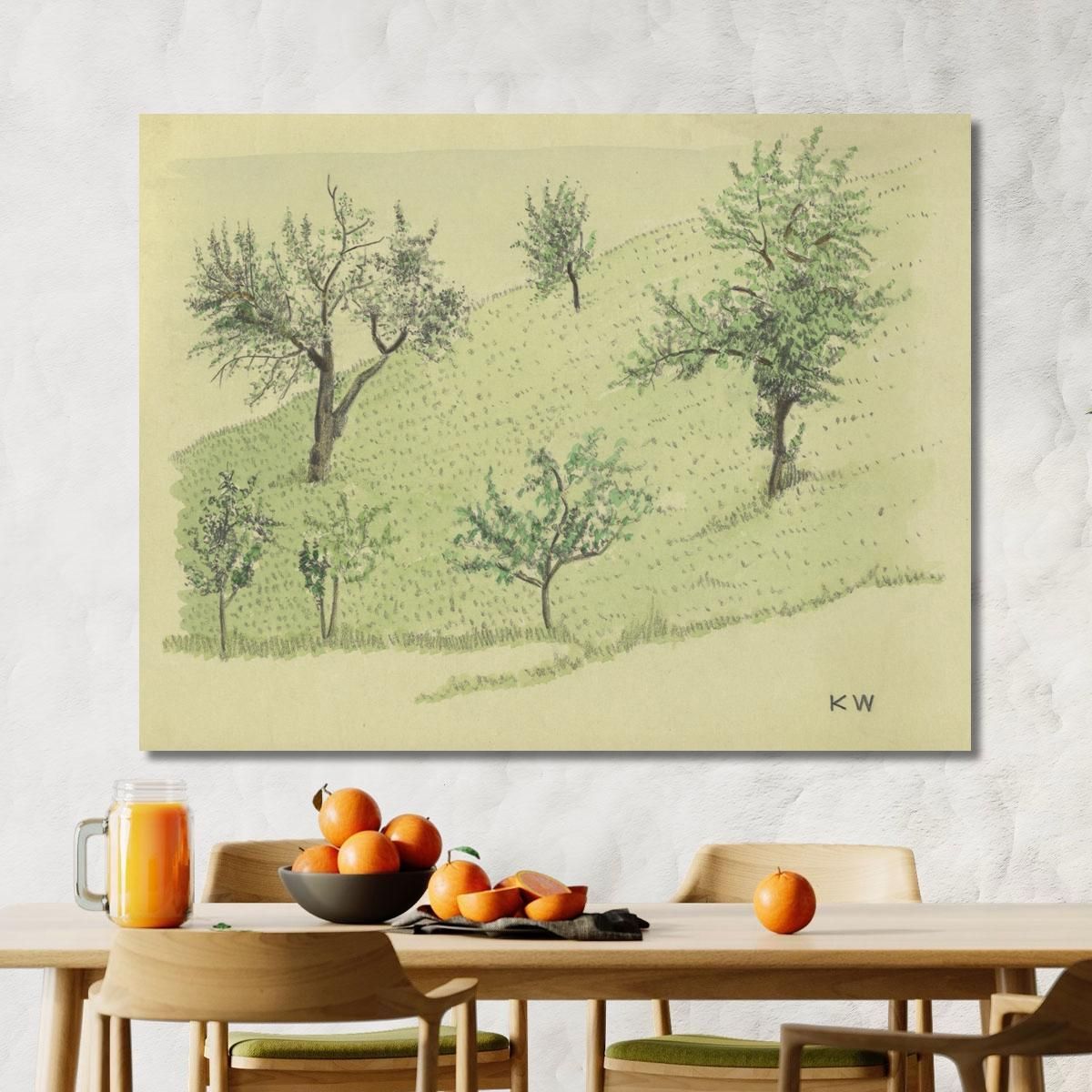 Alberi Decidui Senza Titolo Sulla Collina Karl Wiener kwn560 quadro stampa su tela