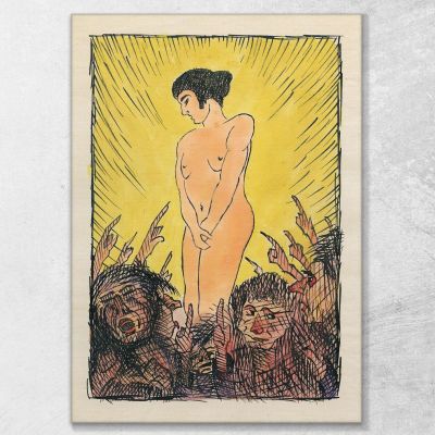 Figura Femminile Nuda Senza Titolo Karl Wiener kwn565 quadro stampa su tela