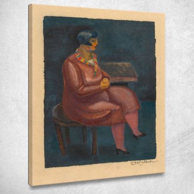 Donna Seduta Senza Titolo Karl Wiener kwn586 quadro stampa su tela