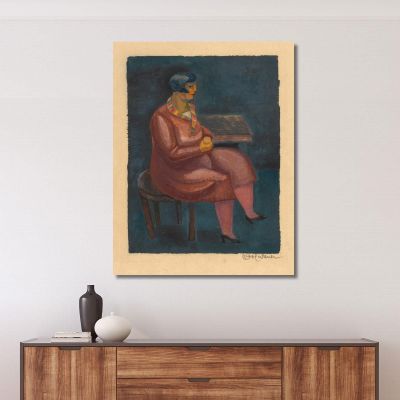 Donna Seduta Senza Titolo Karl Wiener kwn586 quadro stampa su tela