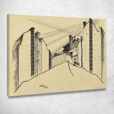 Case A Schiera Senza Titolo Karl Wiener kwn591 quadro stampa su tela