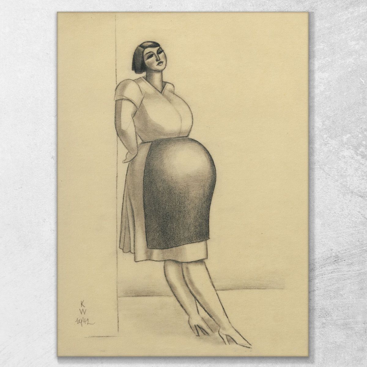 Donne Incinte Karl Wiener kwn650 quadro stampa su tela