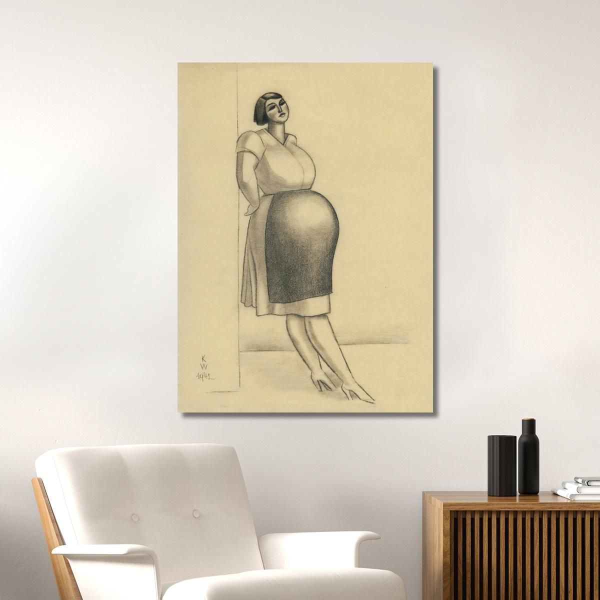 Donne Incinte Karl Wiener kwn650 quadro stampa su tela
