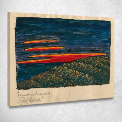 Tramonto Karl Wiener kwn674 quadro stampa su tela