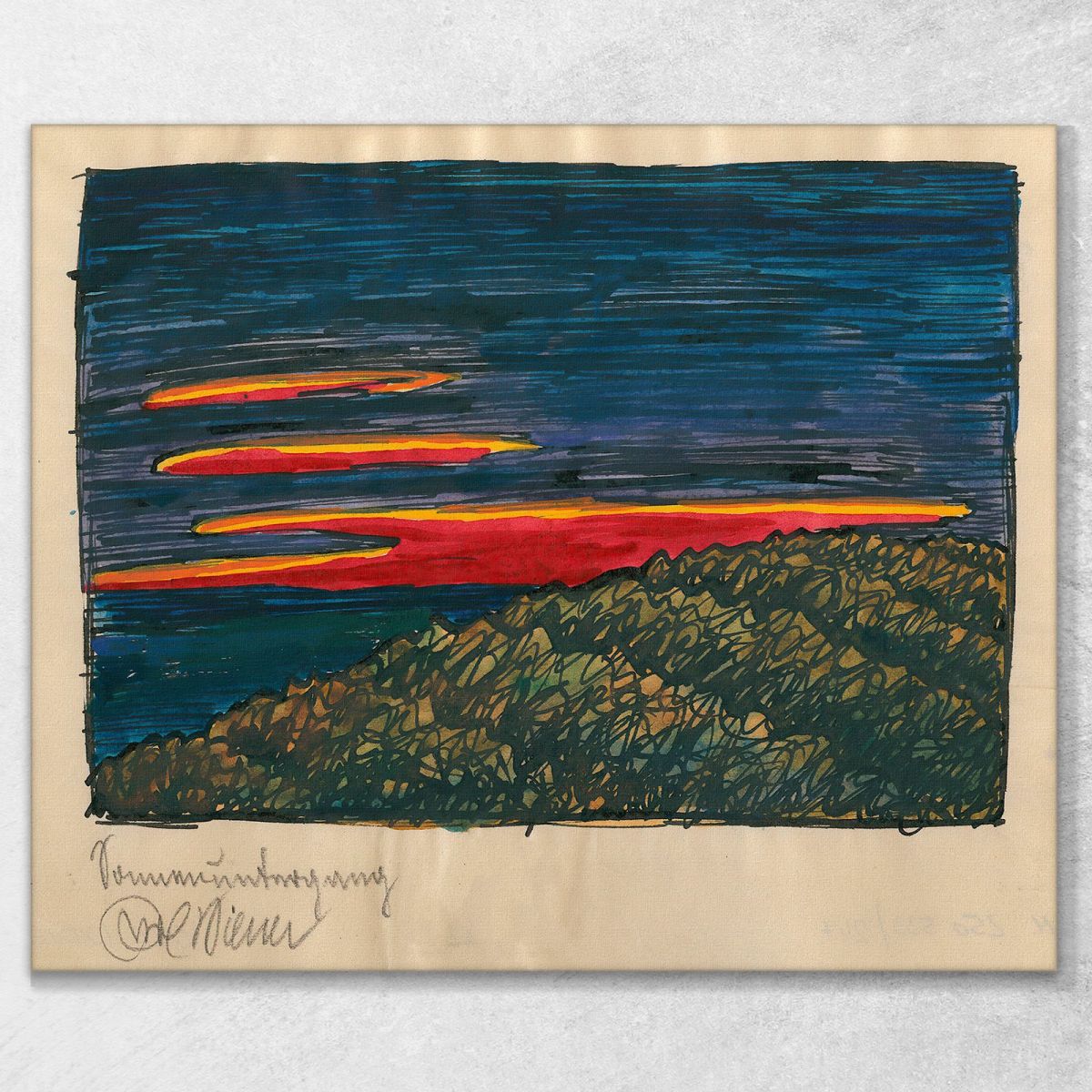 Tramonto Karl Wiener kwn674 quadro stampa su tela