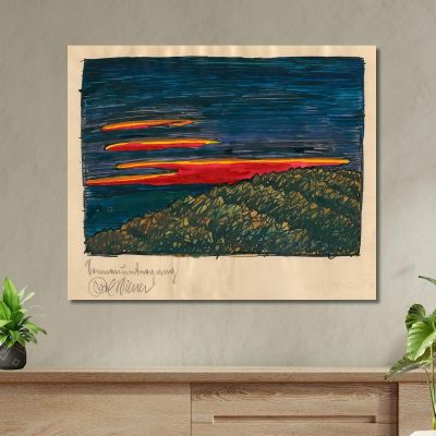 Tramonto Karl Wiener kwn674 quadro stampa su tela