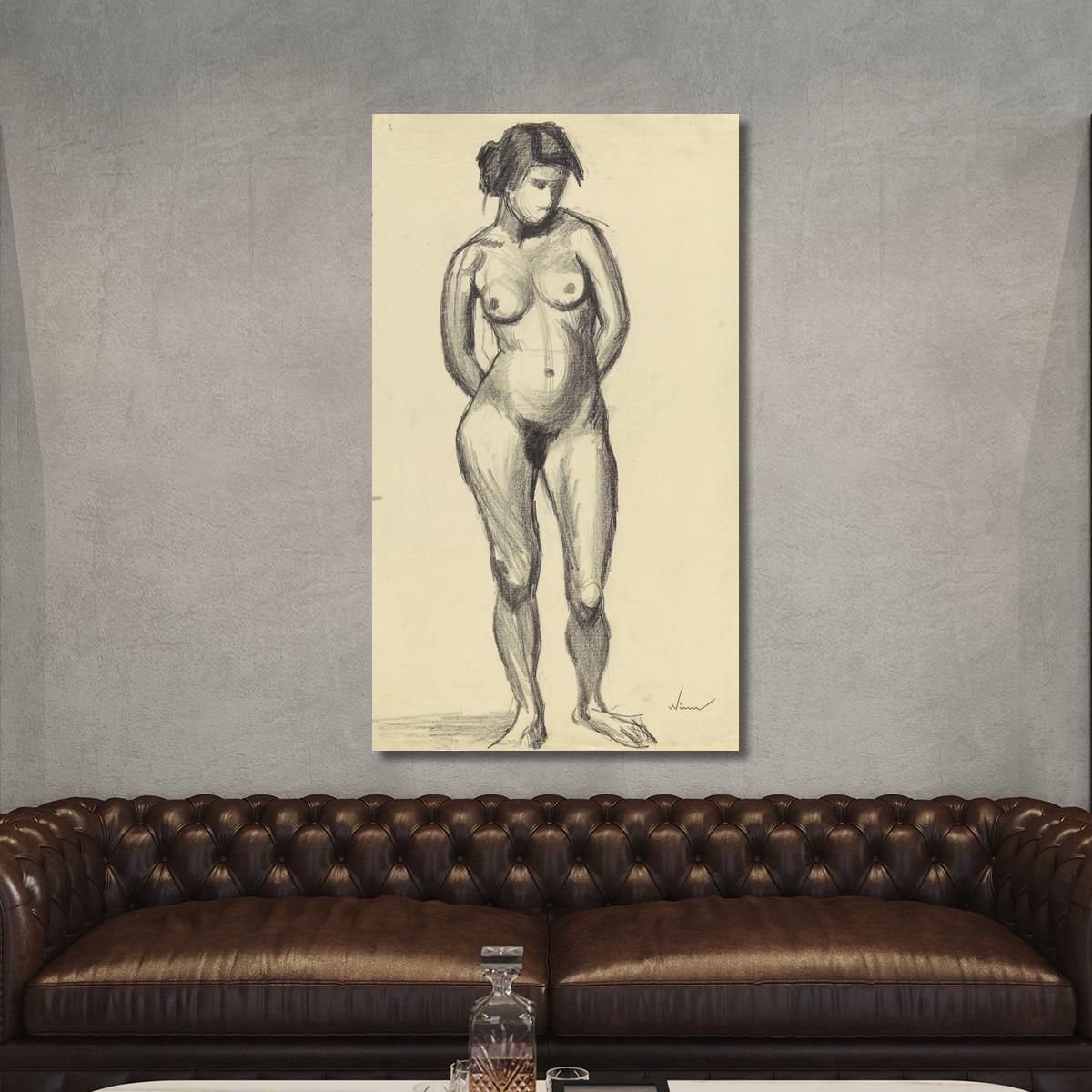 Nudo Femminile Karl Wiener kwn746 quadro stampa su tela