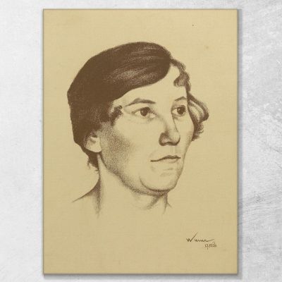 Ritratto Femminile I Karl Wiener kwn756 quadro stampa su tela