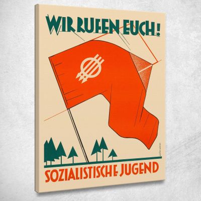 Vi Chiamiamo Gioventù Socialista Karl Wiener kwn775 quadro stampa su tela