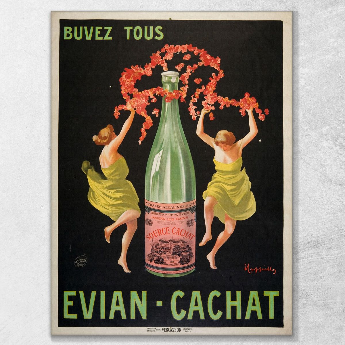 Bevete Tutti Evian-Cachat Leonetto Cappiello lcp16 quadro stampa su tela