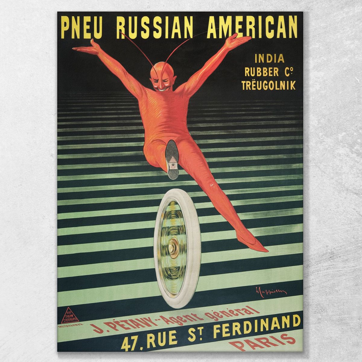 Pneumatico Russo-Americano Leonetto Cappiello lcp101 quadro stampa su tela