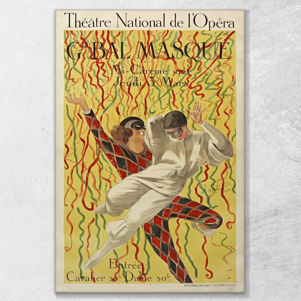 Gran Ballo Di Mezza Quaresima Del Teatro Dell'Opera Nazionale Leonetto Cappiello lcp108 quadro stampa su tela