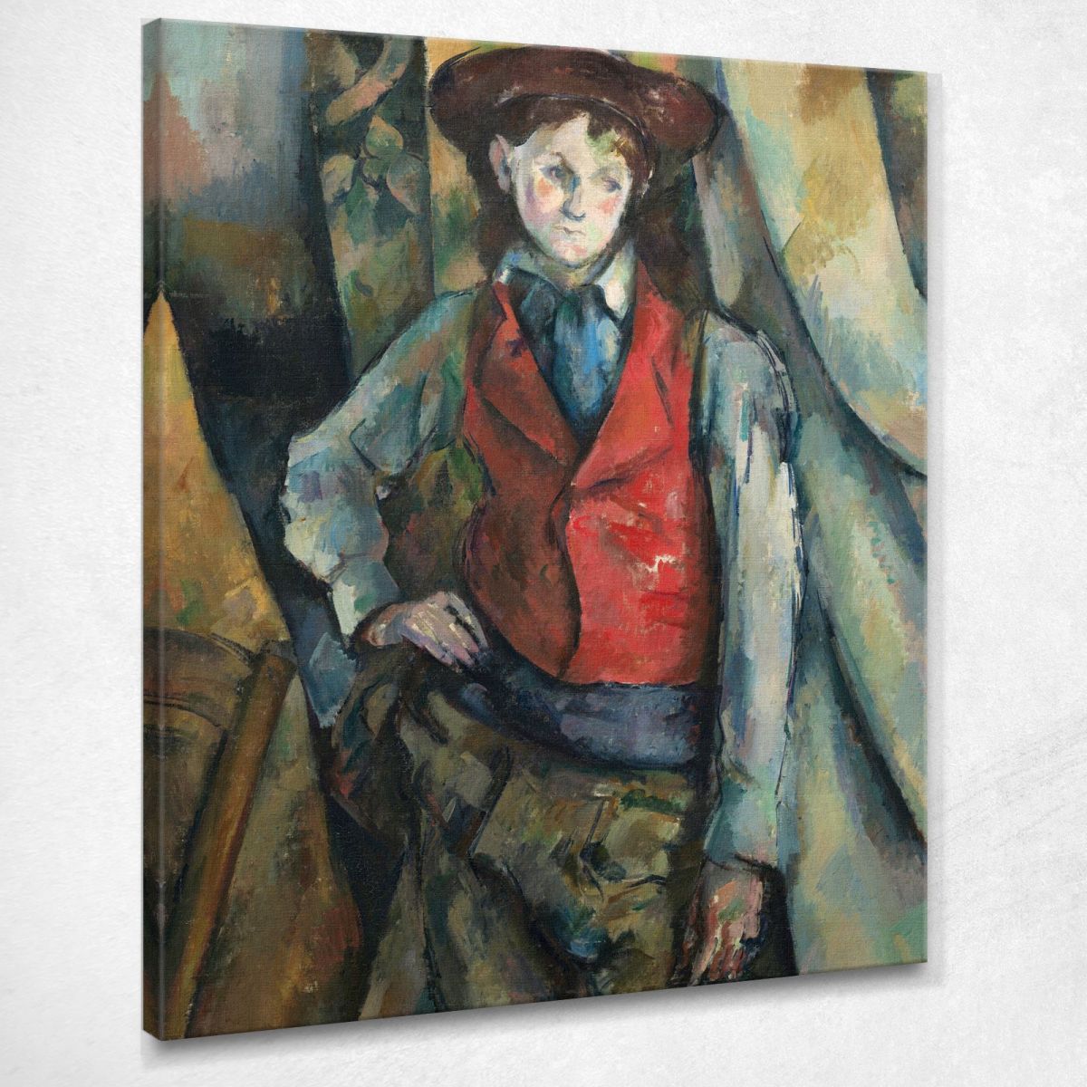Garçon Dans Un Gilet Rouge Paul Cézanne tableau impression sur toile