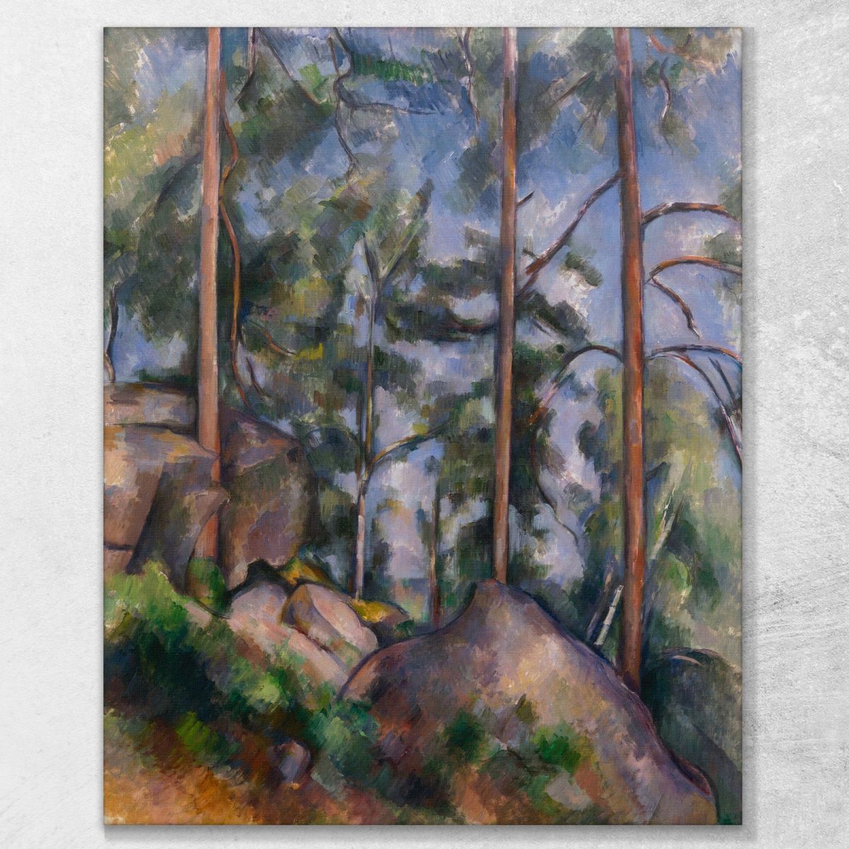 Pini E Rocce Fontainebleau Paul Cézanne pcz72 quadro stampa su tela