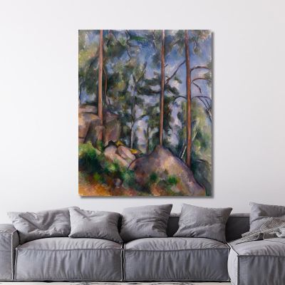 Pini E Rocce Fontainebleau Paul Cézanne pcz72 quadro stampa su tela