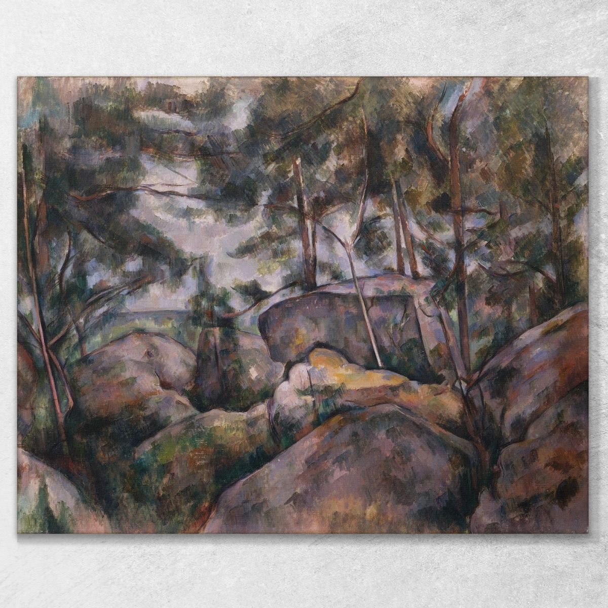 Rocce Nella Foresta Paul Cézanne pcz80 quadro stampa su tela