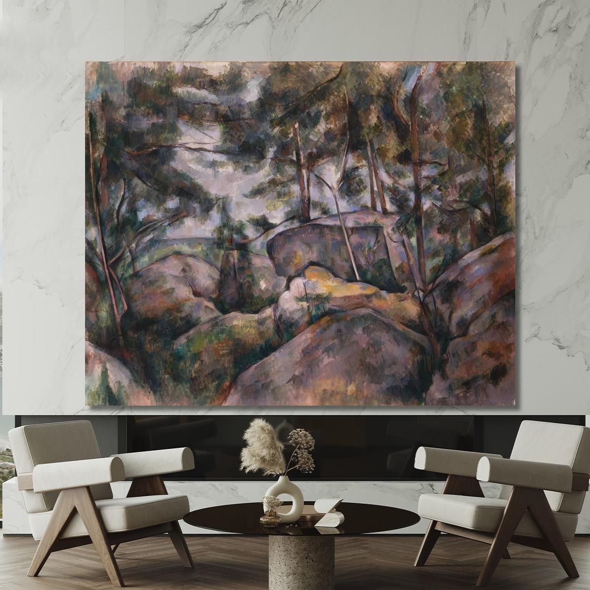 Rocce Nella Foresta Paul Cézanne pcz80 quadro stampa su tela