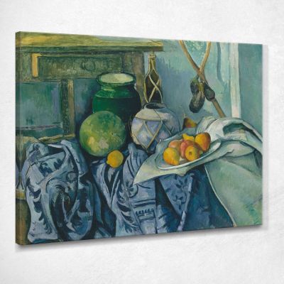 Natura Morta Con Vasetto Di Zenzero E Melanzane Paul Cézanne pcz87 quadro stampa su tela