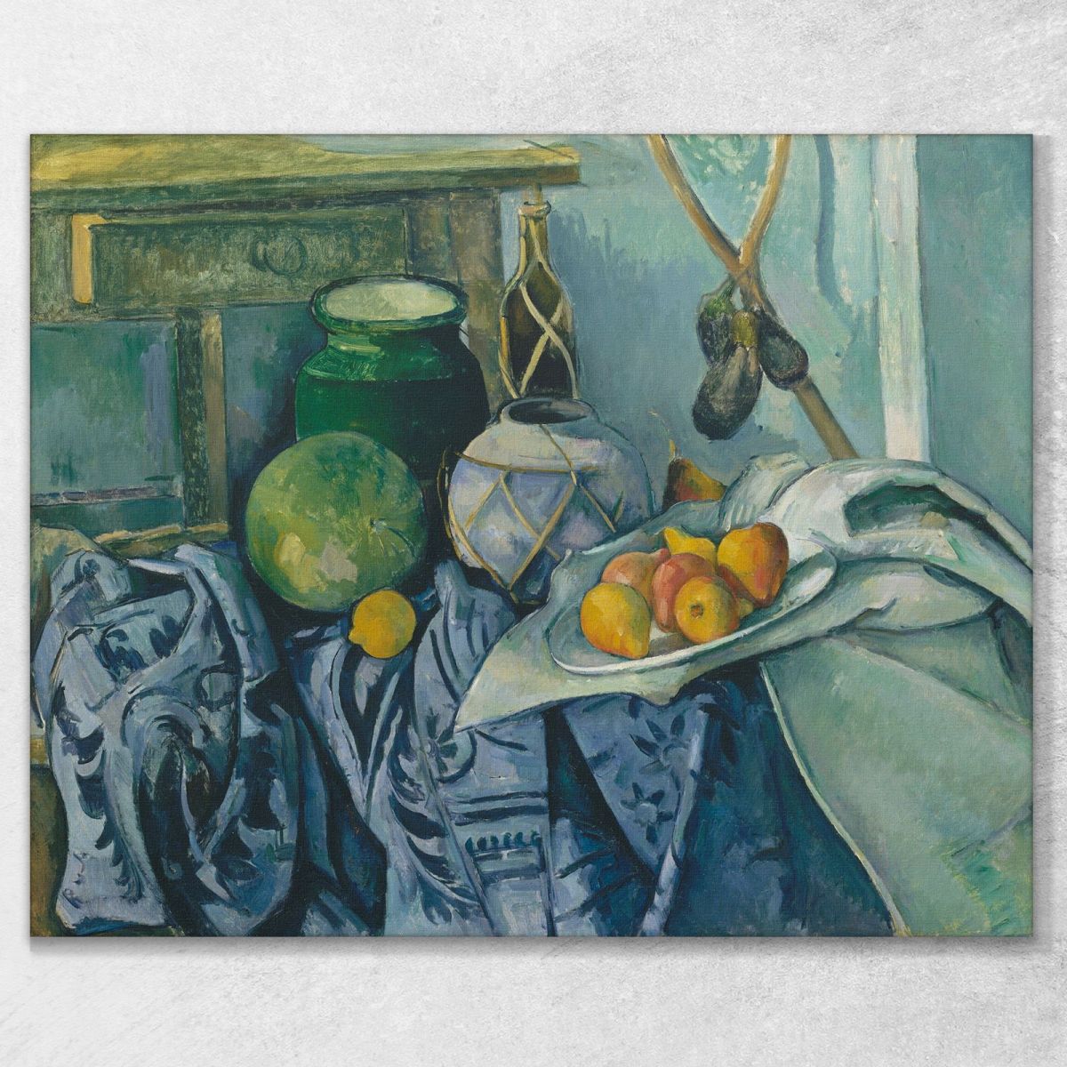 Natura Morta Con Vasetto Di Zenzero E Melanzane Paul Cézanne pcz87 quadro stampa su tela