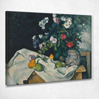 Natura Morta Con Fiori E Frutta Paul Cézanne pcz96 quadro stampa su tela