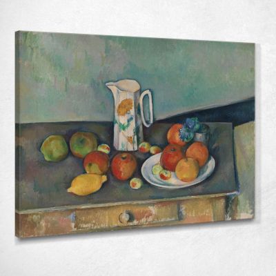 Natura Morta Con Pentola Del Latte E Frutta Su Un Tavolo Paul Cézanne pcz99 quadro stampa su tela