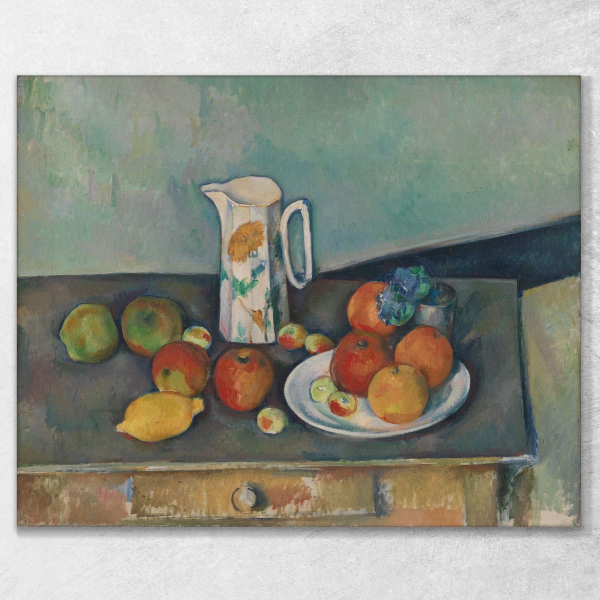 Natura Morta Con Pentola Del Latte E Frutta Su Un Tavolo Paul Cézanne pcz99 quadro stampa su tela