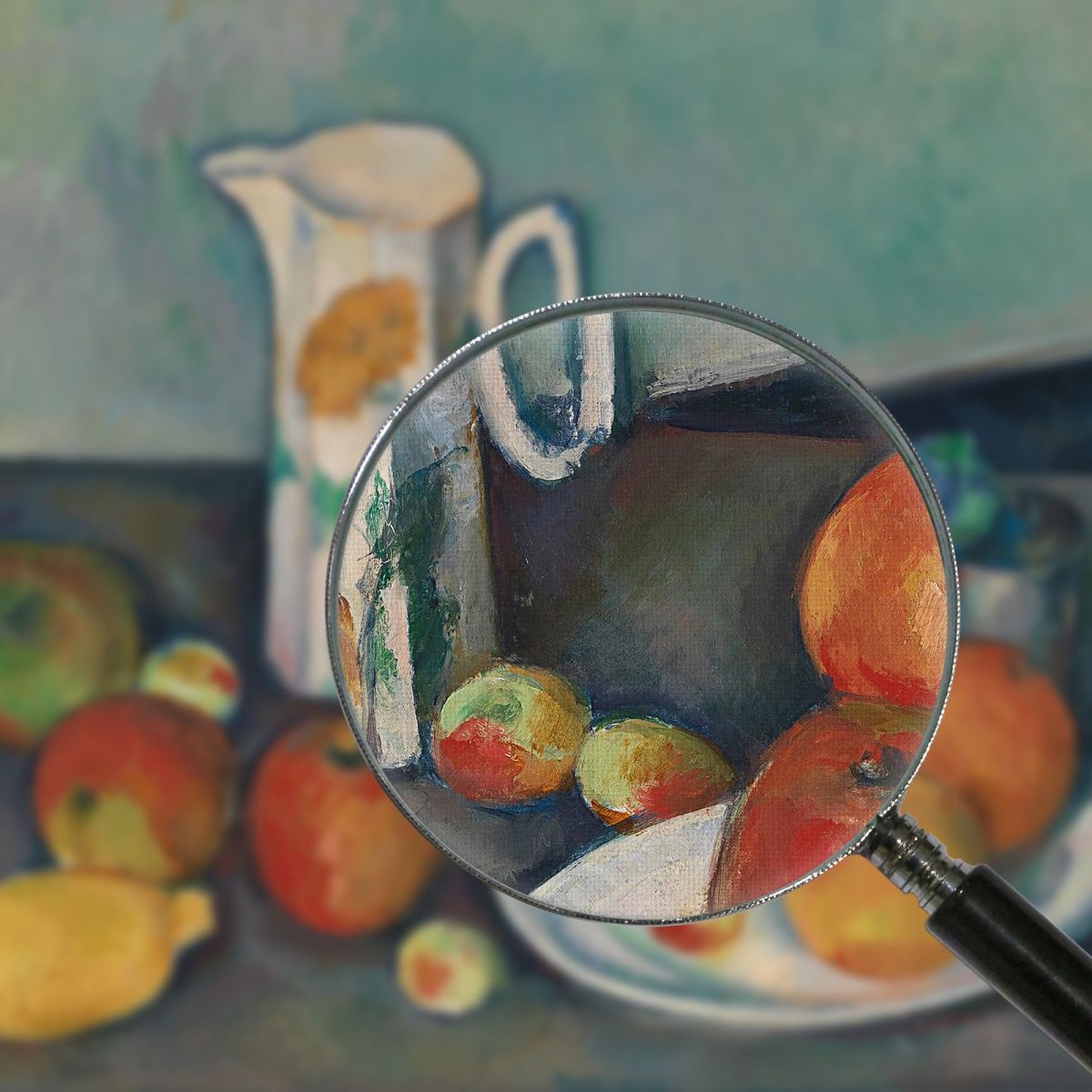 Natura Morta Con Pentola Del Latte E Frutta Su Un Tavolo Paul Cézanne pcz99 quadro stampa su tela