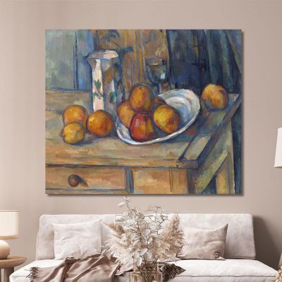 Natura Morta Con Brocca Di Latte E Frutta Paul Cézanne pcz213 quadro stampa su tela