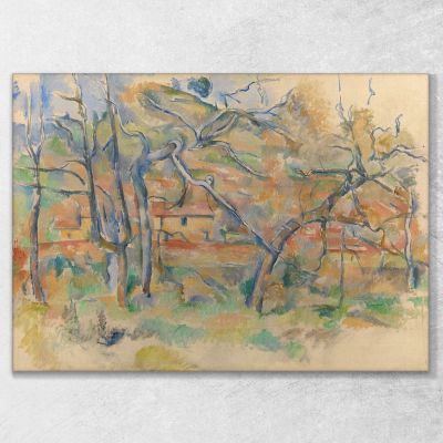 Alberi E Casa Provenza Paul Cézanne pcz236 quadro stampa su tela