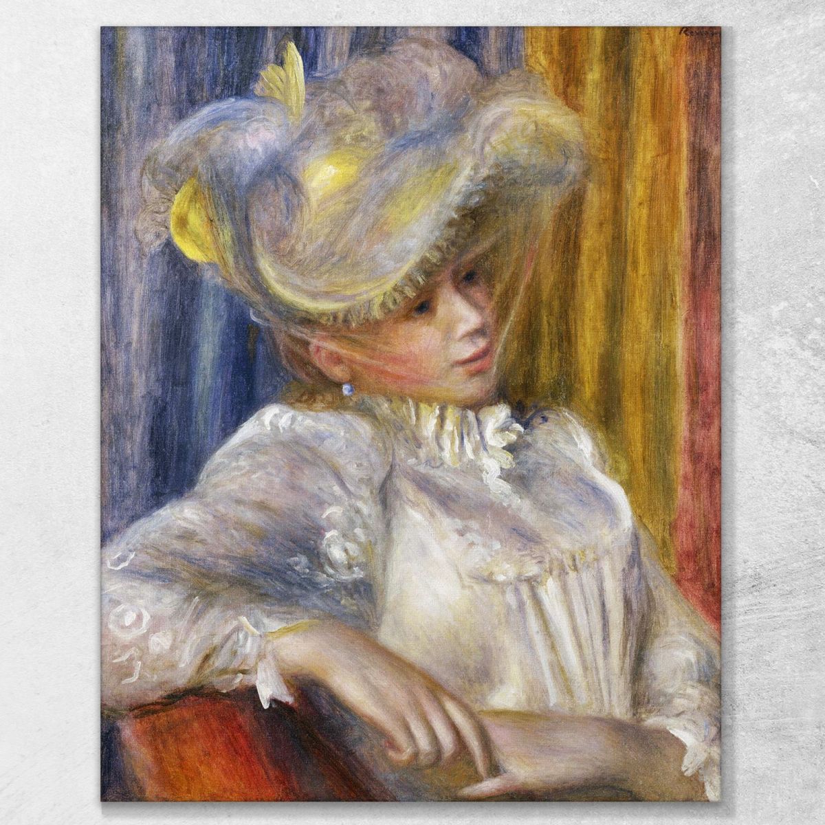 Donna Con Cappello 1891 Pierre-Auguste Renoir par81 quadro stampa su tela