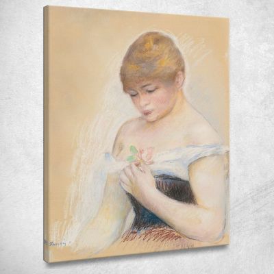 Giovane Donna Che Tiene Un Fiore Pierre-Auguste Renoir par269 quadro stampa su tela