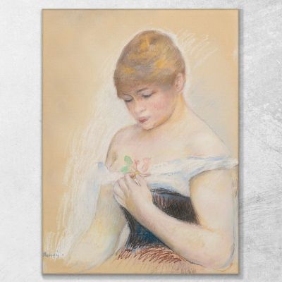 Young Woman Holding A Flower Pierre-Auguste Renoir, par269 canvas print