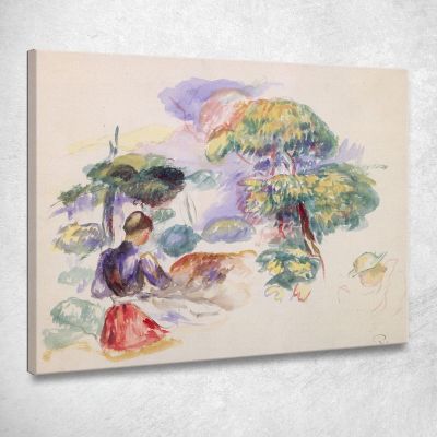 Paesaggio Con Una Ragazza Pierre-Auguste Renoir par296 quadro stampa su tela