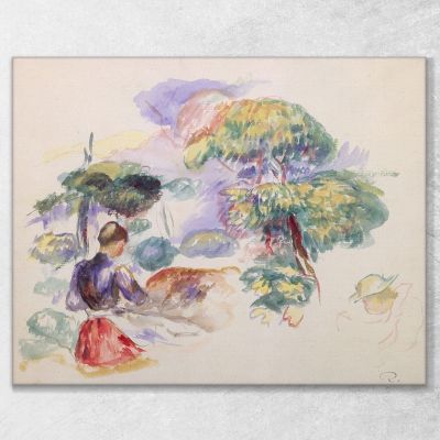 Paesaggio Con Una Ragazza Pierre-Auguste Renoir par296 quadro stampa su tela