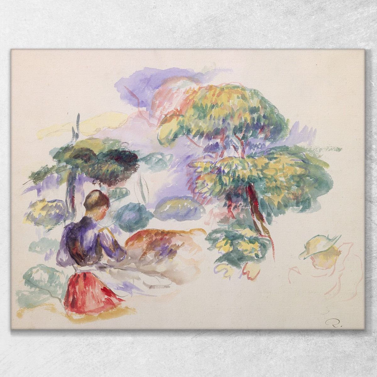 Paesaggio Con Una Ragazza Pierre-Auguste Renoir par296 quadro stampa su tela