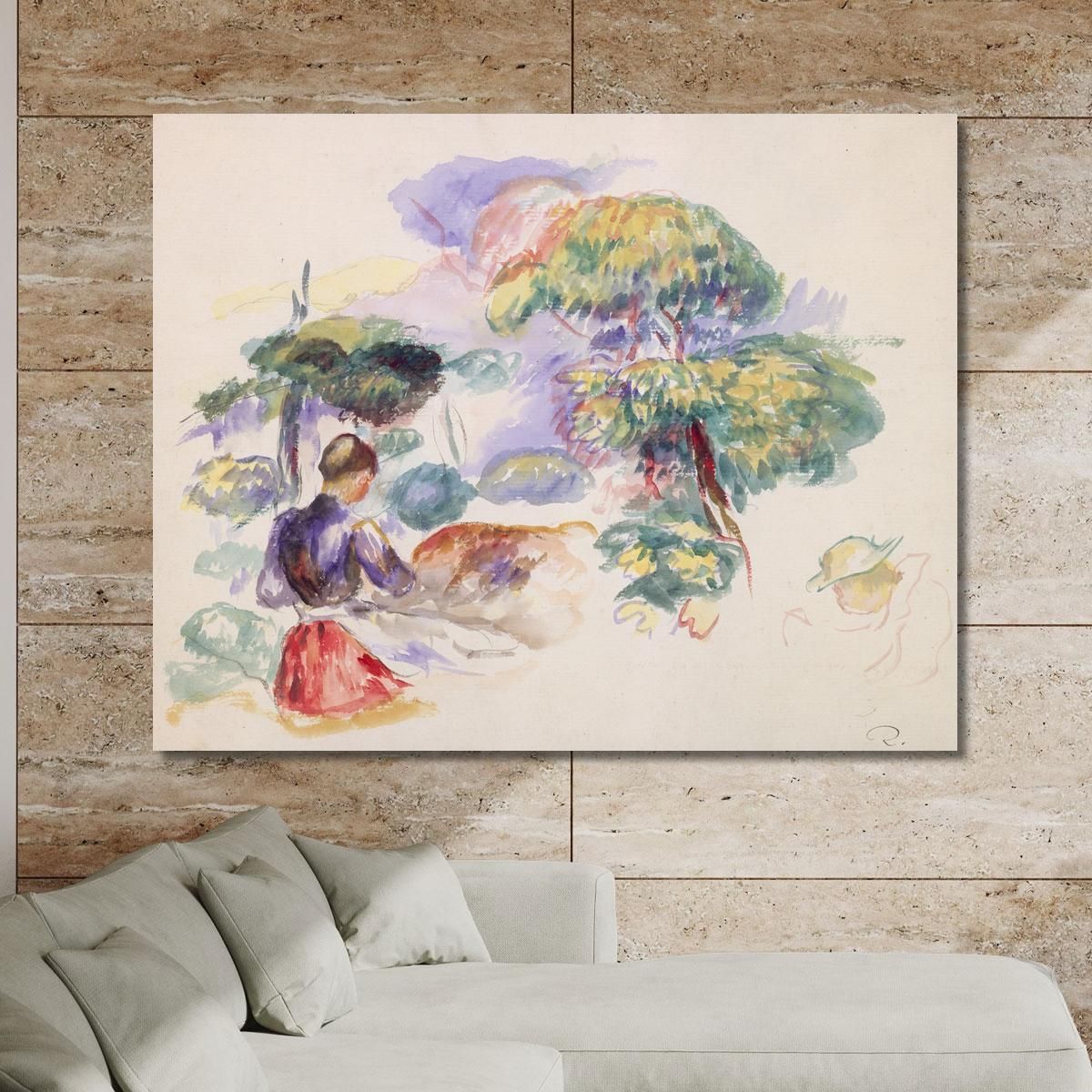 Paesaggio Con Una Ragazza Pierre-Auguste Renoir par296 quadro stampa su tela