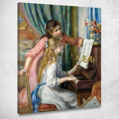 Due Giovani Ragazze Al Pianoforte Pierre-Auguste Renoir par487 quadro stampa su tela