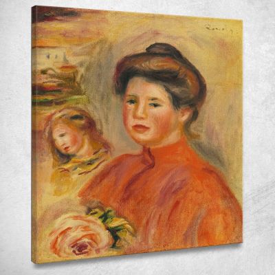 Teste Di Donne Gabrielle Pierre-Auguste Renoir par492 quadro stampa su tela